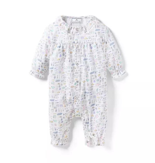 Baby's Twill Madeline Romper in Baking Spirits Bright