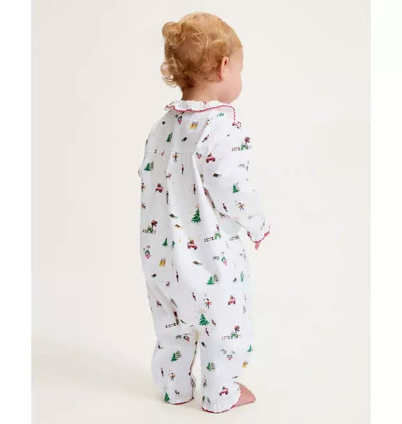 Baby's Twill Madeline Romper in Holiday Town