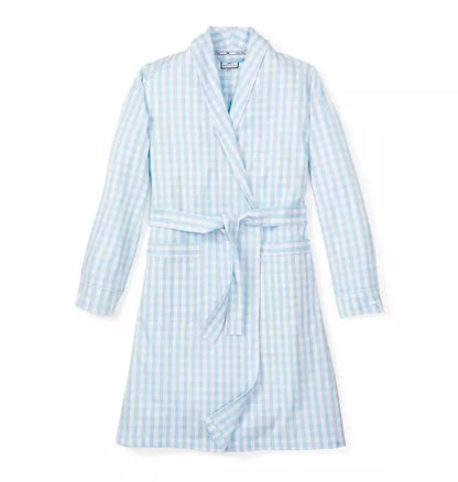 Women's Light Blue Gingham Robe