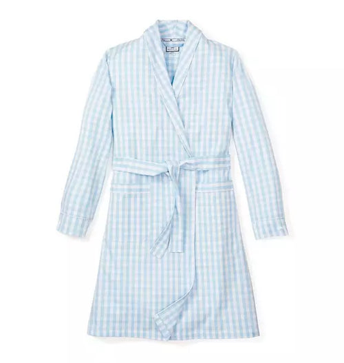 Women's Light Blue Gingham Robe