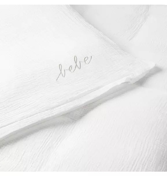 Gauze 3 Piece White Crib Set in Pouch