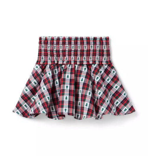 Holiday Tartan Smocked Skirt