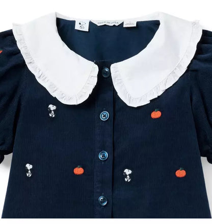 Peanuts Snoopy Embroidered Corduroy Dress