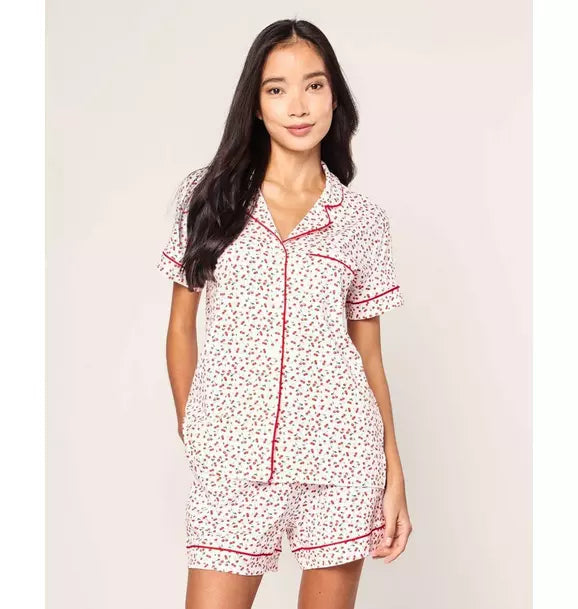 Women's Pima Short Pajama Set in Cherry Orchard