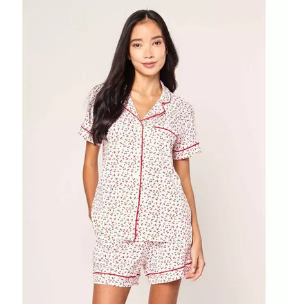 Women's Pima Short Pajama Set in Cherry Orchard