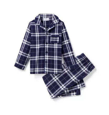 Children's Brushed Twill Pajama in Oxford Tartan