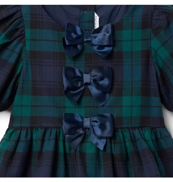 Tartan Peplum Bow Top