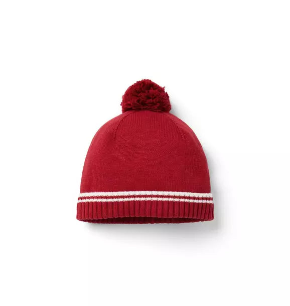 Striped Pom Beanie