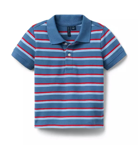 The Classic Striped Pique Polo