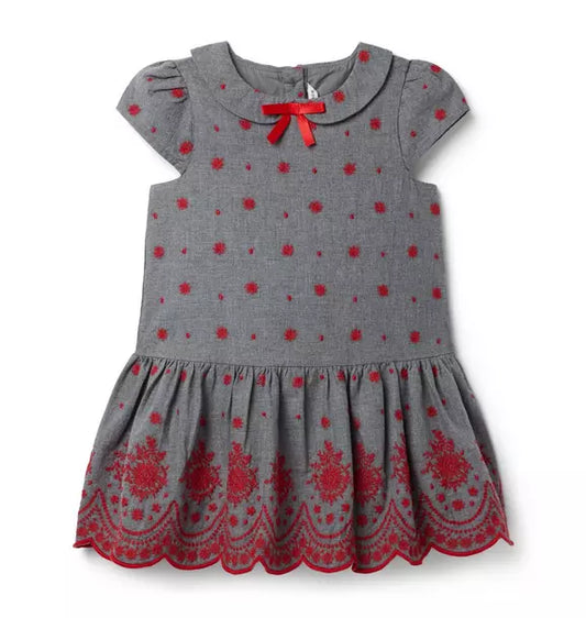 The Festive Floral Embroidered Dress