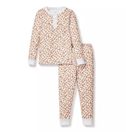 Kid's Pima Snug Fit Pajama Set in Pumpkin Patch