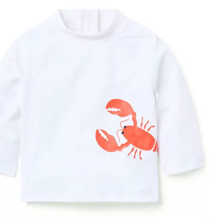 Baby Recycled Lobster Rash Guard 2-Piece Swimsuit