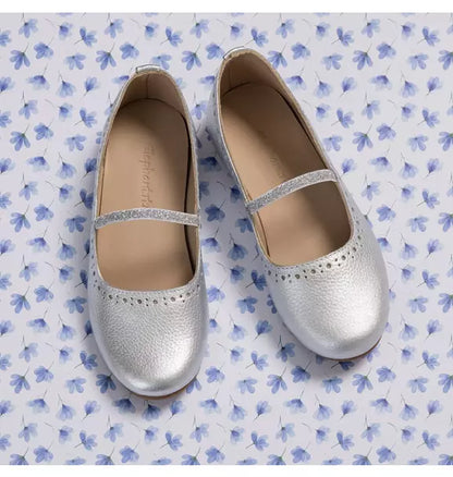 Sasha Ballerina Flat Silver