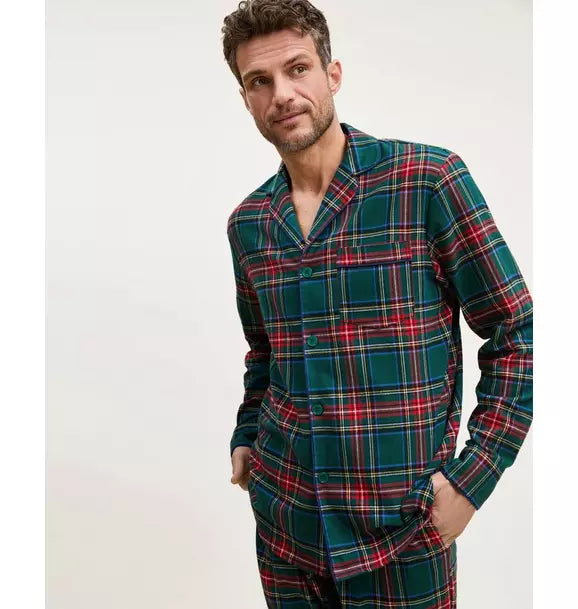 Men's Brushed Twill Pajama Set in Kensington Tartan