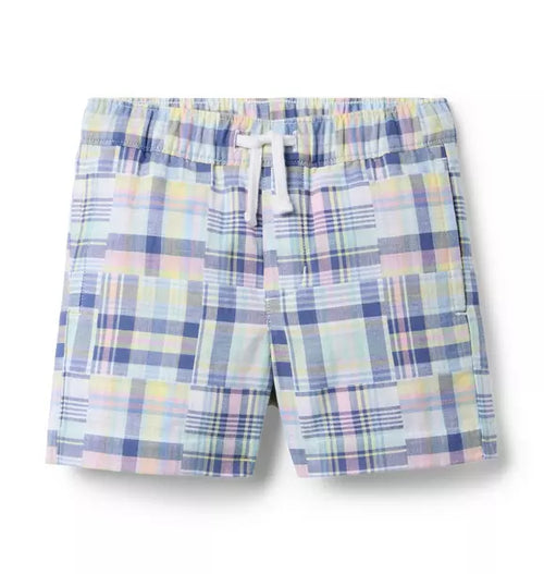 Plaid Patchwork Pull-On Short