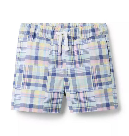 Plaid Patchwork Pull-On Short