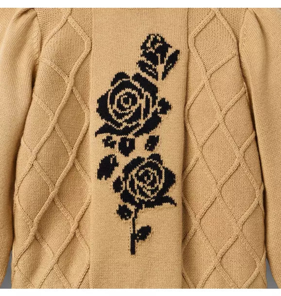Rose Cable Knit Sweater
