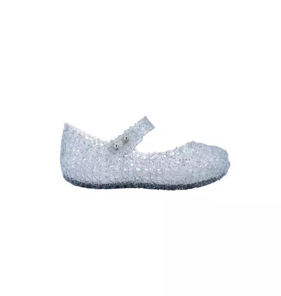 Toddler Campana Papel Mary Jane Ballet Flat in Glitter Clear