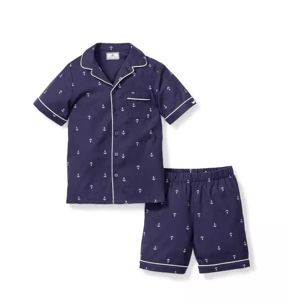 Kid's Short Pajama Set in Portsmouth Anchors