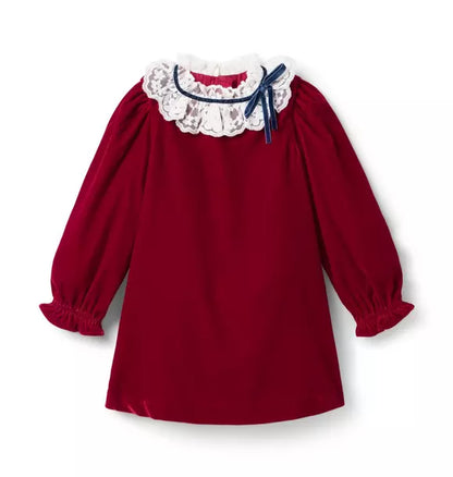 The Velvet Lace Collar Dress