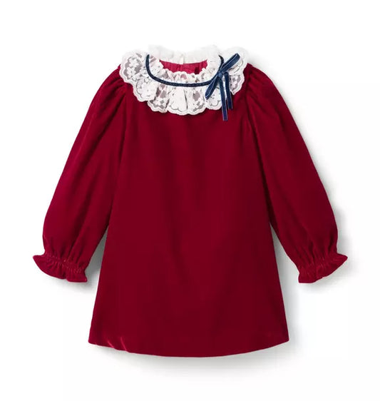 The Velvet Lace Collar Dress