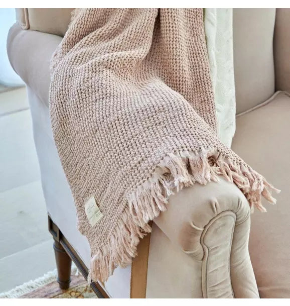 Waffle Muslin Blush Baby Blanket