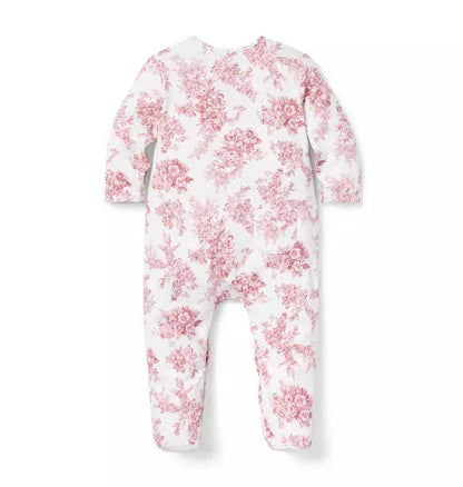 Baby Floral Toile Footed One-Piece