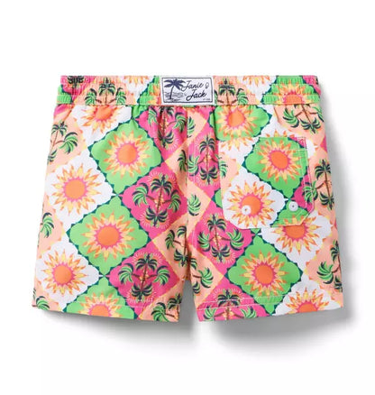 Recycled Palm Tile Swim Trunk