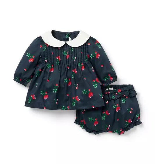 Baby Floral Pintuck Matching Set