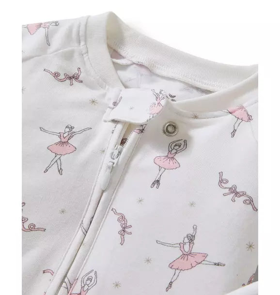 Baby's Pima Peekaboo Romper in Sugar Plum Fairy