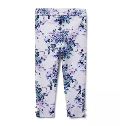Floral Button Cuff Ponte Pant