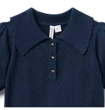 Pointelle Sweater Polo