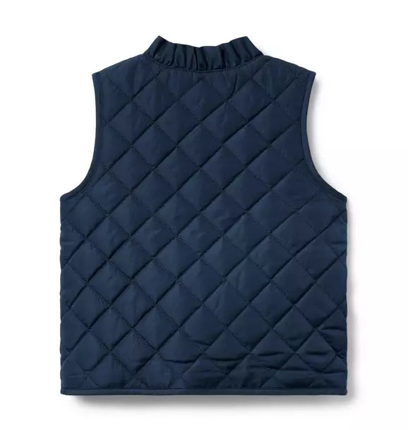 The Quilted Ruffle Collar Vest