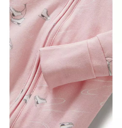 Baby's Pima Peekaboo Romper in Winter Skates
