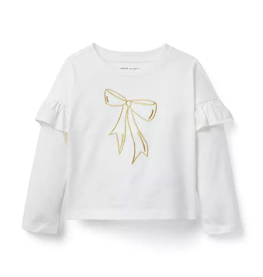 Embroidered Bow Top