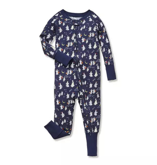 Baby's Pima Peekaboo Romper in Spooky Slumber