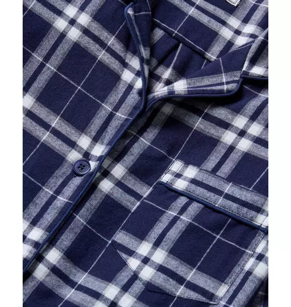 Women's Brushed Twill Pajamas in Oxford Tartan