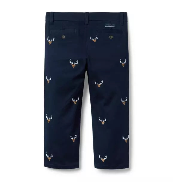 Embroidered Deer Pant