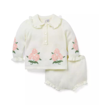 Baby Floral Matching Sweater Set