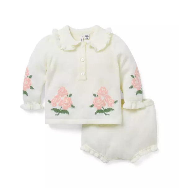 Baby Floral Matching Sweater Set