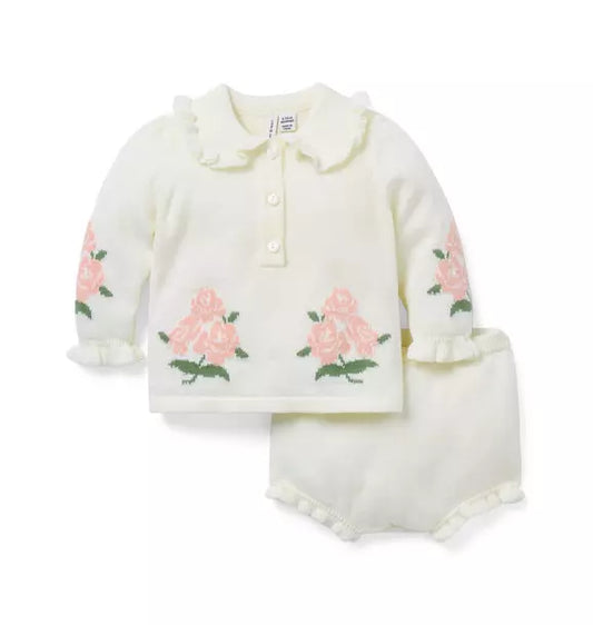 Baby Floral Matching Sweater Set