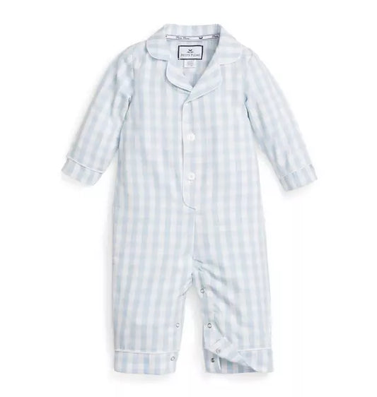 Light Blue Gingham Romper