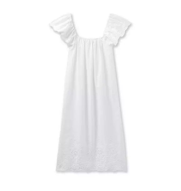 Women's Twill Ava Nightgown in White