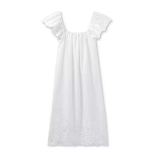 Women's Twill Ava Nightgown in White