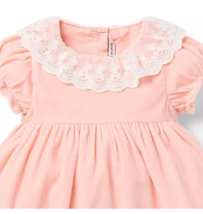 Baby Velvet Lace Collar Dress