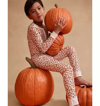 Kid's Pima Snug Fit Pajama Set in Pumpkin Patch