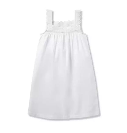 Girl's Twill Esme Nightgown in White