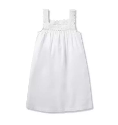 Girl's Twill Esme Nightgown in White