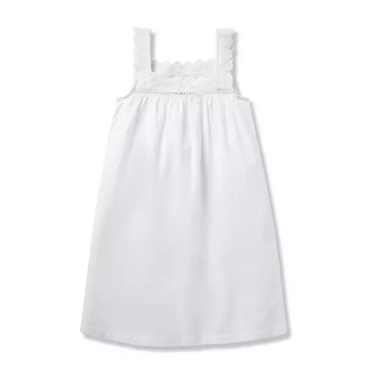 Girl's Twill Esme Nightgown in White