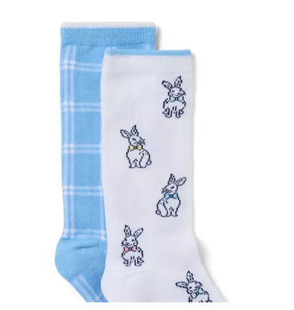 Bunny And Checked Sock 2-Pack